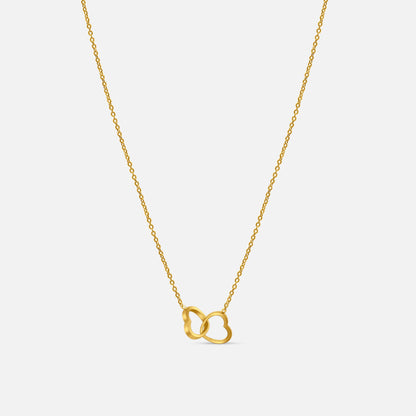 Interlock Heart Necklace - Gold