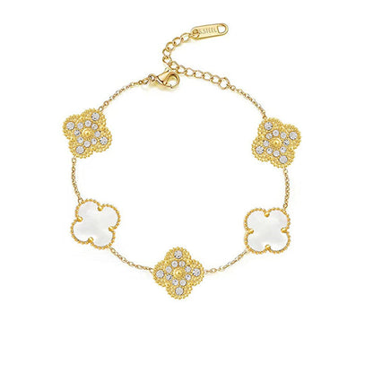 SHAMROCK DELUXE | BIAŁA BRANSOLETKA