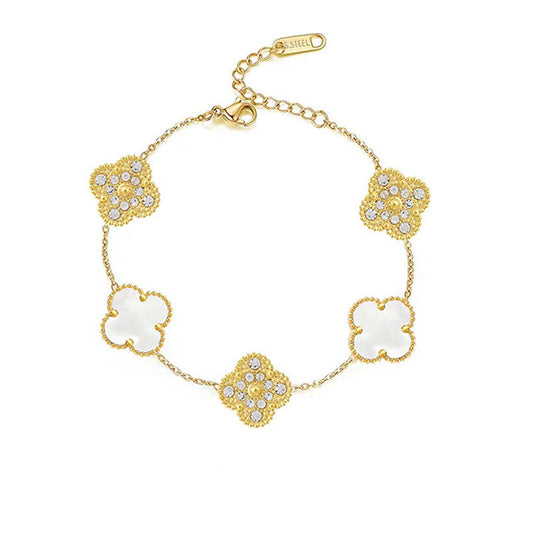 SHAMROCK DELUXE | BIAŁA BRANSOLETKA